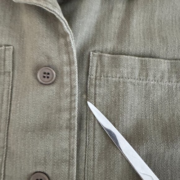 ATWYLD Embroidered Wyld Life Army Green Button Jacket Women's Medium Moto Baddie - Picture 10 of 14